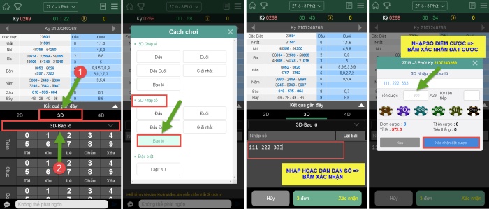 Hoàn tất đặt cược khi chơi lô 3 càng tại Kubet11